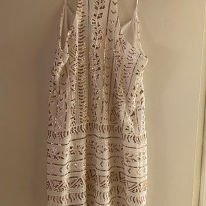 Dolce Vita Sequin Mini Dress White / Gold Size LG
